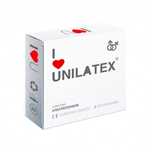 Ультратонкие презервативы Unilatex Ultra Thin - 3 шт. - Unilatex - купить с доставкой в Ульяновске