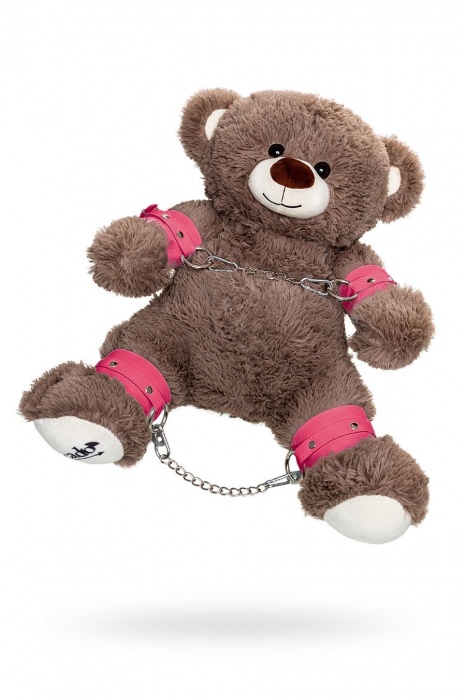 Бондажный набор: бурый мишка с розовыми оковами и наручниками - Pecado - купить с доставкой в Ульяновске
