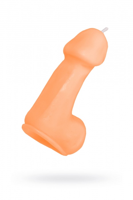 Оранжевая свеча в форме пениса - 47 гр. - Pecado - купить с доставкой в Ульяновске