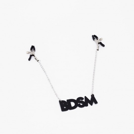 Зажимы на соски с кожаной подвеской BDSM - Crazy Handmade - купить с доставкой в Ульяновске
