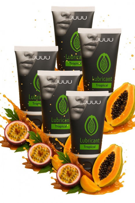 Набор из 5 съедобных лубрикантов JUJU со вкусом тропических фруктов - JuJu - купить с доставкой в Ульяновске