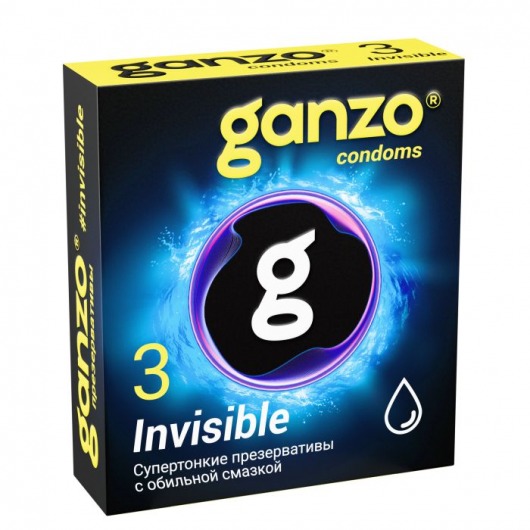 Супертонкие презервативы Ganzo Invisible - 3 шт. - Ganzo - купить с доставкой в Ульяновске