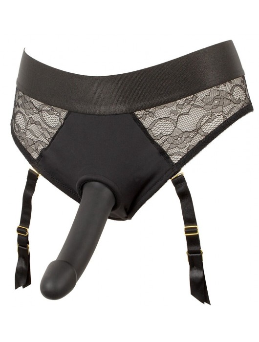 Черный женский страпон Strap-on Set: трусики и насадка - Orion - купить с доставкой в Ульяновске