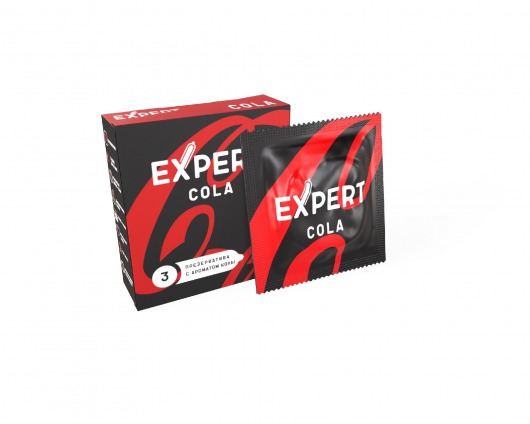 Презервативы с ароматом колы Expert Cola - 3 шт. - Expert - купить с доставкой в Ульяновске