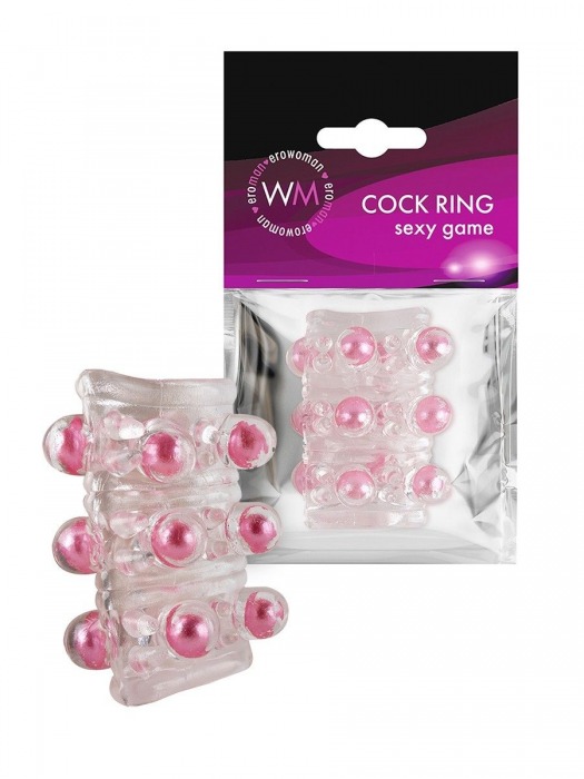 Прозрачная сквозная насадка на пенис с цветными шариками - Erowoman-Eroman - в Ульяновске купить с доставкой