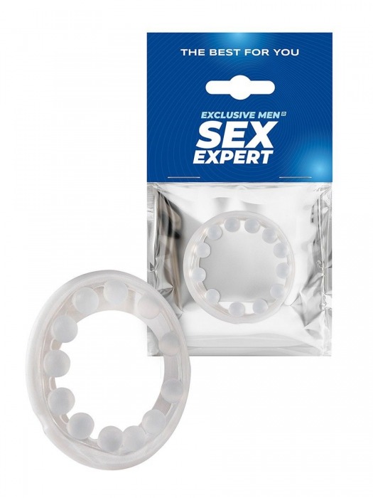 Эрекционное кольцо со стимулирующими шариками на поверхности - Sex Expert - в Ульяновске купить с доставкой