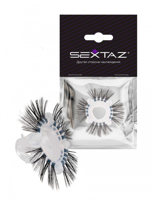 Эластичное эрекционное кольцо с черными «ресничками» - Sextaz - в Ульяновске купить с доставкой