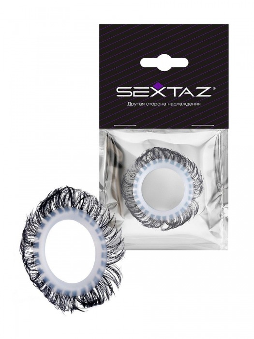 Эластичное эрекционное колечко с черными «ресничками» - Sextaz - в Ульяновске купить с доставкой