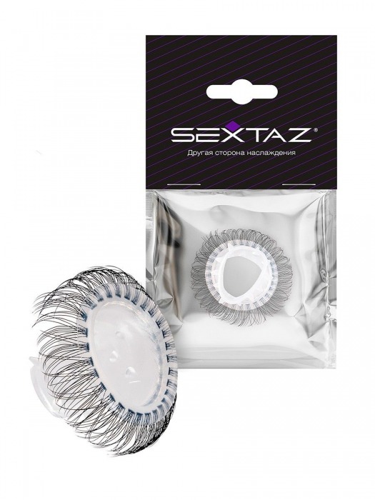 Эластичное эрекционное кольцо с длинными черными «ресничками» - Sextaz - в Ульяновске купить с доставкой