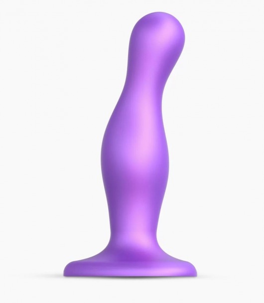 Фиолетовая насадка Strap-On-Me Dildo Plug Curvy size M - Strap-on-me - купить с доставкой в Ульяновске