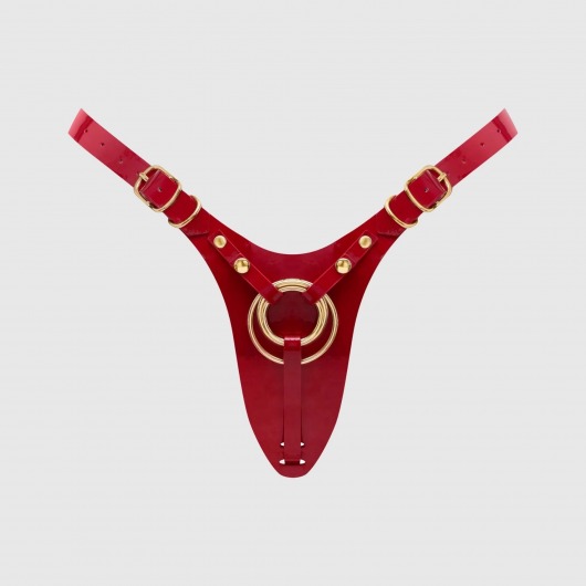 Красный пояс для фиксации насадок Strap-On-Me Leatherette Harness Fabulous - Strap-on-me - купить с доставкой в Ульяновске