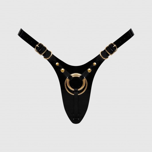 Черный пояс для фиксации насадок Strap-On-Me Leatherette Harness Fabulous - Strap-on-me - купить с доставкой в Ульяновске