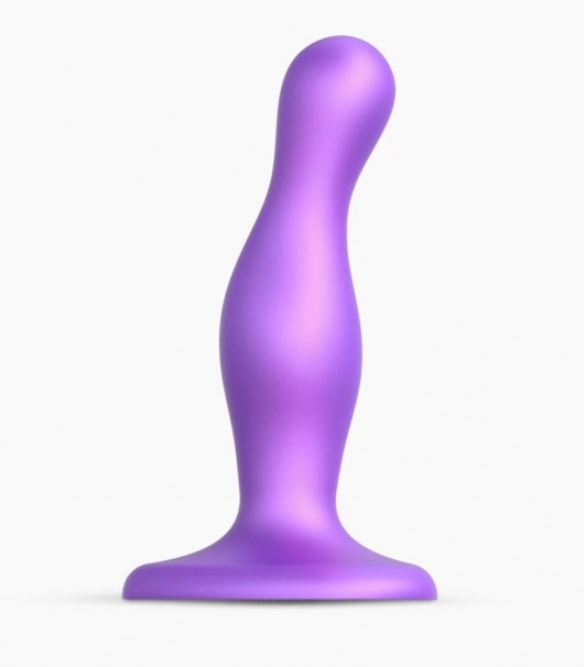 Фиолетовая насадка Strap-On-Me Dildo Plug Curvy size S - Strap-on-me - купить с доставкой в Ульяновске
