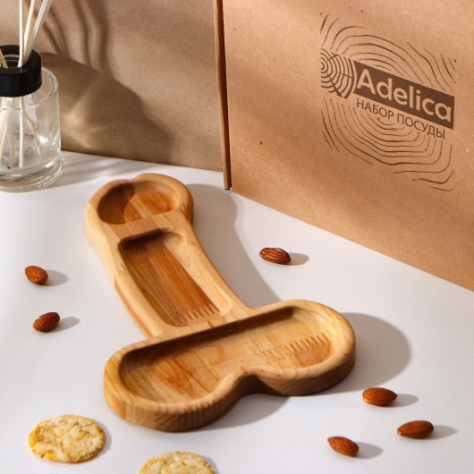 Деревянное блюдо для подачи в форме члена (25 х 16,5 х 1,7 см) - Сима-Ленд - купить с доставкой в Ульяновске