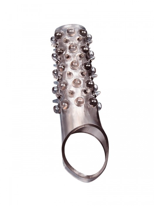 Дымчатая насадка на пенис с шипами и выпуклостями - 12 см. - Sex Expert - в Ульяновске купить с доставкой