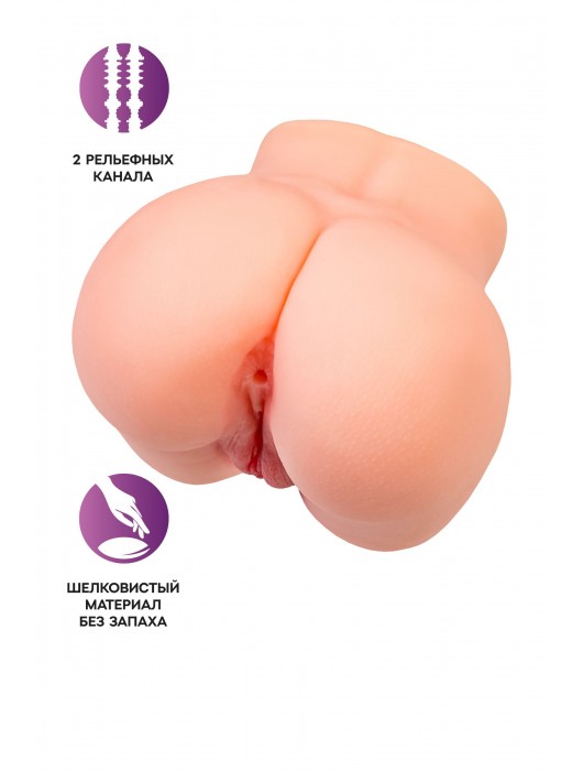Реалистичный мастурбатор в форме попки с двумя любовными входами - No Name - в Ульяновске купить с доставкой
