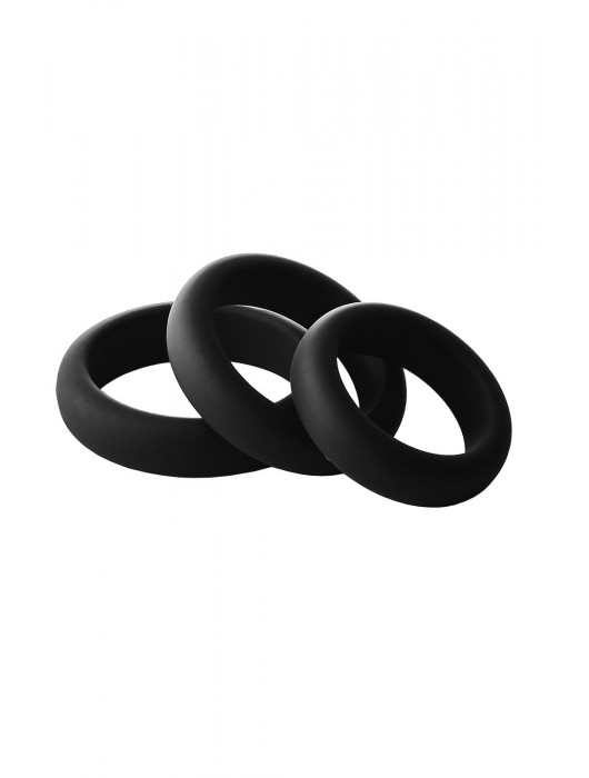 Набор из 3 черных эрекционных колец Smooth Silicone Cockring Pack - Dream Toys - в Ульяновске купить с доставкой