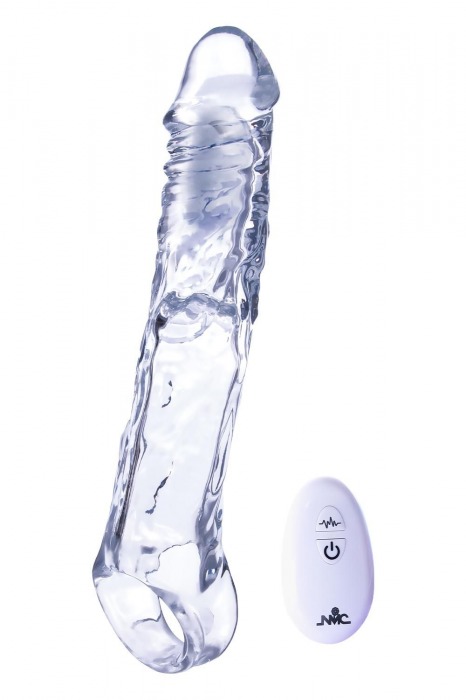 Прозрачная насадка-удлинитель Length Enhancer With Bullet с подхватом - 22,3 см. - NMC - в Ульяновске купить с доставкой