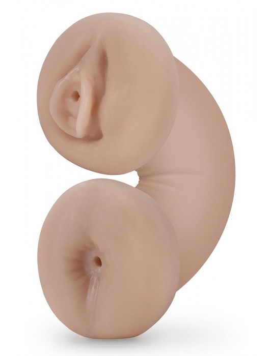 Телесный люминесцентный двусторонний мастурбатор Tasha - Blush Novelties - в Ульяновске купить с доставкой