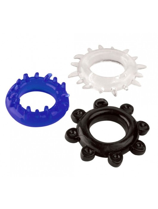 Набор из 3 эрекционных колец разного цвета и рельефа - Boys of Toys - в Ульяновске купить с доставкой