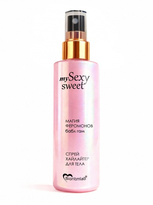 Спрей хайлайтер для тела Sexy Sweet с ароматом бабл-гам, шиммером и феромонами - 200 мл. -  - Магазин феромонов в Ульяновске