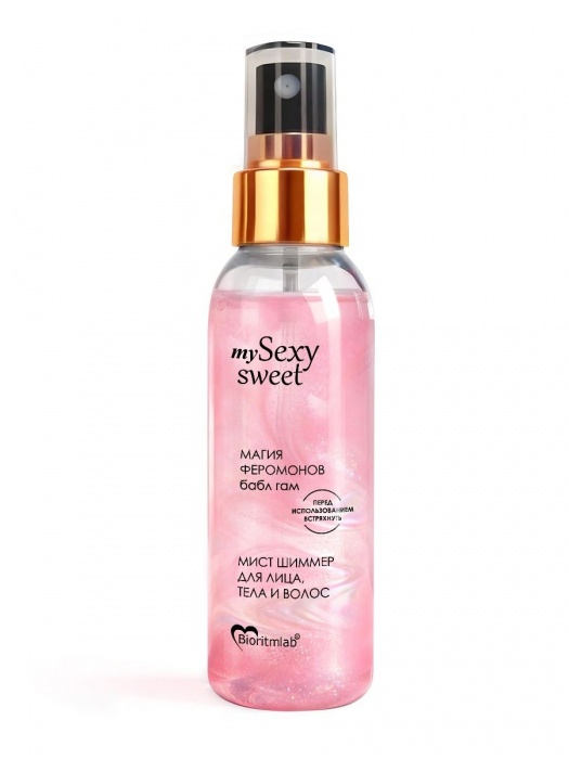 Мист для лица, тела и волос Sexy Sweet с ароматом бабл-гам, шиммером и феромонами - 95 мл. -  - Магазин феромонов в Ульяновске
