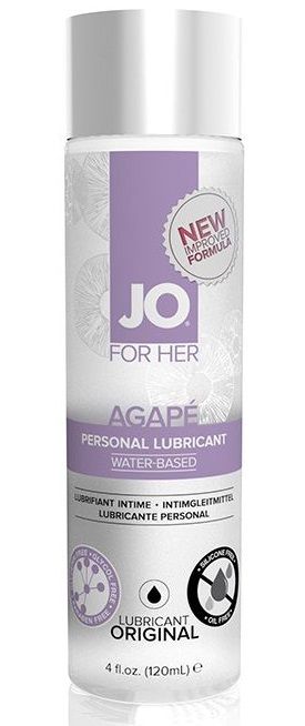 Женский лубрикант на водной основе JO AGAPE LUBRICANT ORIGINAL - 120 мл. - System JO - купить с доставкой в Ульяновске