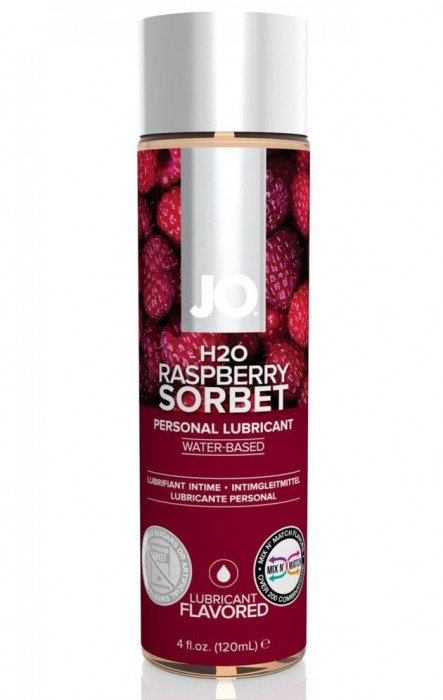 Лубрикант на водной основе с ароматом малины JO Flavored Raspberry Sorbet - 120 мл. - System JO - купить с доставкой в Ульяновске