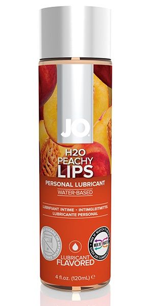 Лубрикант на водной основе с ароматом персика JO Flavored Peachy Lips - 120 мл. - System JO - купить с доставкой в Ульяновске