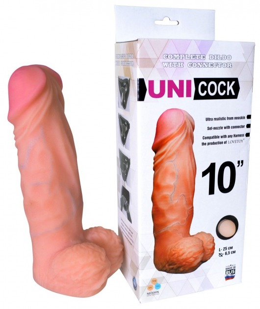 Фаллическая насадка Харнесс UNICOCK 10  - 25 см. - LOVETOY (А-Полимер) - купить с доставкой в Ульяновске