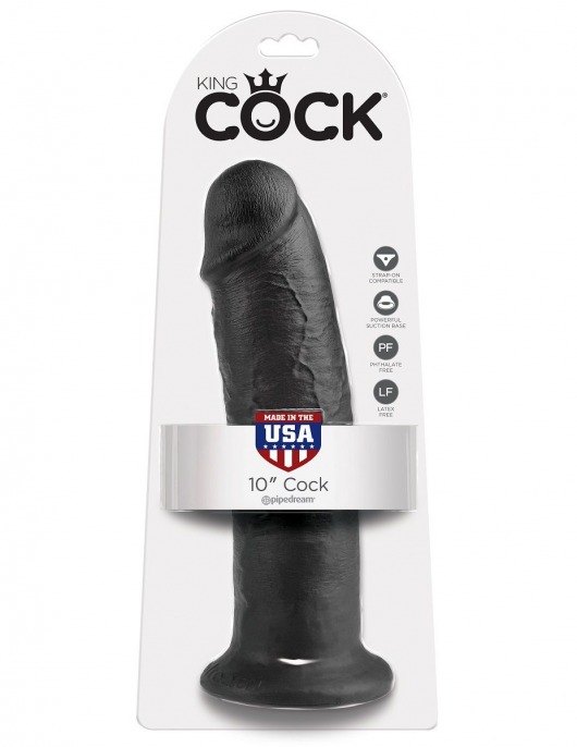 Чёрный фаллос-гигант 10  Cock - 25,4 см. - Pipedream