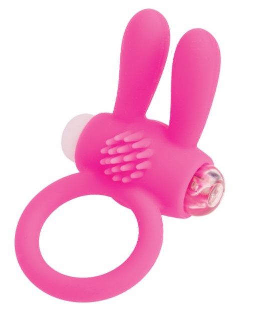 Розовое эрекционное виброкольцо A-toys с ушками - A-toys - в Ульяновске купить с доставкой