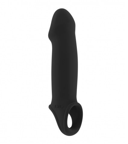 Чёрная насадка с подхватом Stretchy Penis Extension No.33 - Shots Media BV - в Ульяновске купить с доставкой