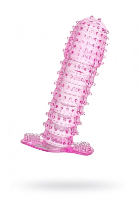 Гелевая розовая насадка с шипами - 12 см. - Toyfa Basic - в Ульяновске купить с доставкой