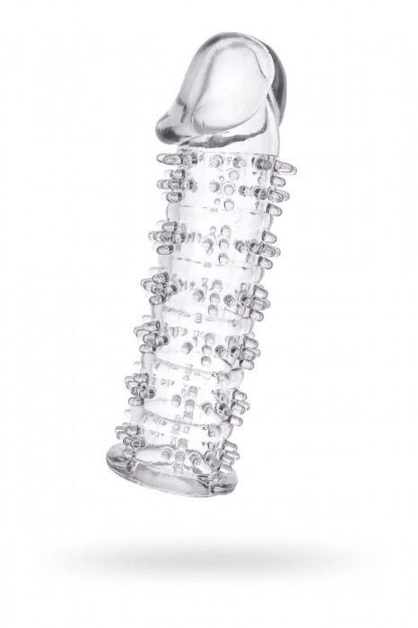 Гелевая прозрачная насадка с шипами - 12 см. - Toyfa Basic - в Ульяновске купить с доставкой