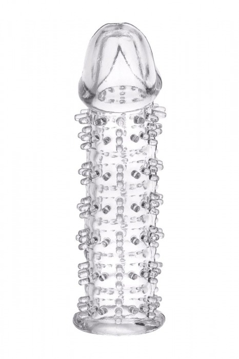 Гелевая прозрачная насадка с шипами - 12 см. - Toyfa Basic - в Ульяновске купить с доставкой