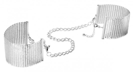 Серебристые наручники-браслеты Desir Metallique Handcuffs - Bijoux Indiscrets - купить с доставкой в Ульяновске