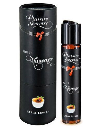 Массажное масло с ароматом крем брюле Huile de Massage Gourmande Creme Brulée - 59 мл. - Plaisir Secret - купить с доставкой в Ульяновске