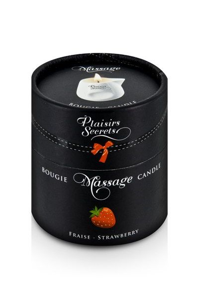 Массажная свеча с ароматом клубники Bougie de Massage Gourmande Fraise - 80 мл. - Plaisir Secret - купить с доставкой в Ульяновске