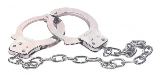 Наручники из металла с длинной цепочкой CHROME HANDCUFFS METAL HANDCUFFS W. KEY - NMC - купить с доставкой в Ульяновске