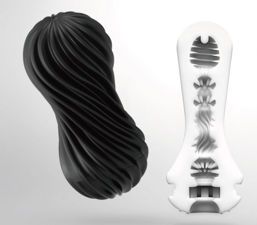 Мастурбатор FLEX Rocky Black с плотным рельефом - Tenga - в Ульяновске купить с доставкой