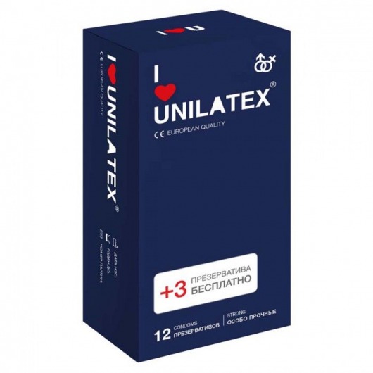 Ультрапрочные презервативы Unilatex Extra Strong - 12 шт. + 3 шт. в подарок - Unilatex - купить с доставкой в Ульяновске