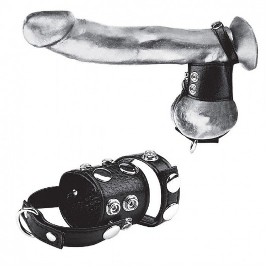 Утяжка на пенис и мошонку Cock Ring With 1.5  Ball Stretcher And Optional Weight Ring - BlueLine - купить с доставкой в Ульяновске