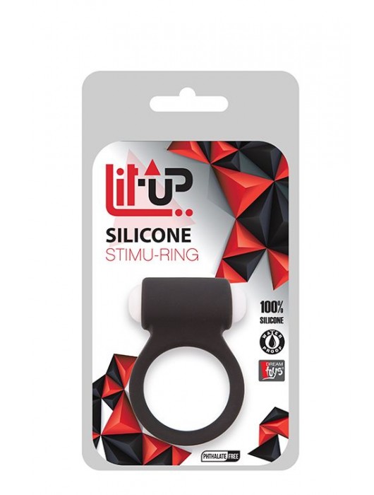 Чёрное эрекционное виброкольцо LIT-UP SILICONE STIMU RING 3 BLACK - Dream Toys - в Ульяновске купить с доставкой