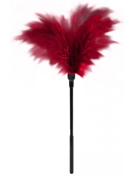 Пластиковая метелочка с красными пёрышками Small Feather Tickler - 32 см. - Blush Novelties - купить с доставкой в Ульяновске