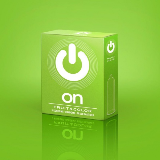 Цветные ароматизированные презервативы ON) Fruit   Color - 3 шт. - ON) - купить с доставкой в Ульяновске