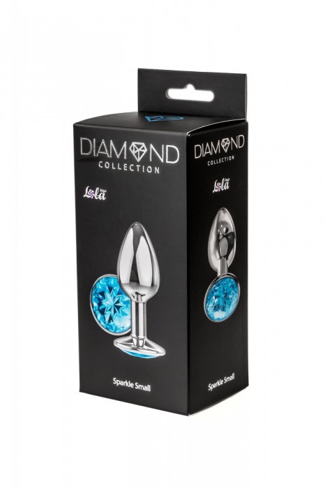 Малая серебристая анальная пробка Diamond Light blue Sparkle Small с голубым кристаллом - 7 см. - Lola Games - купить с доставкой в Ульяновске