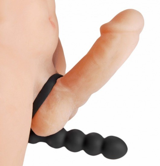 Насадка для двойного проникновения Double Fun Cock Ring with Double Penetration Vibe - XR Brands - в Ульяновске купить с доставкой
