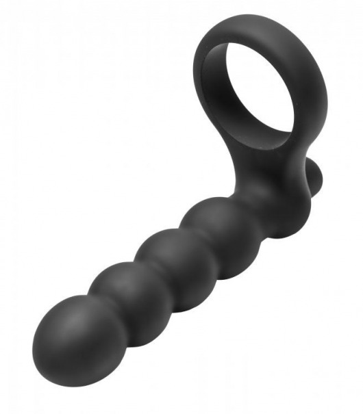 Насадка для двойного проникновения Double Fun Cock Ring with Double Penetration Vibe - XR Brands - в Ульяновске купить с доставкой