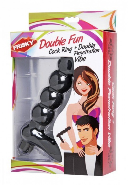 Насадка для двойного проникновения Double Fun Cock Ring with Double Penetration Vibe - XR Brands - в Ульяновске купить с доставкой